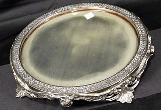 SILVER PLATED MIRRORED PLATEAU