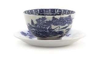 A Worcester Porcelain Tea Bowl, Diameter of first 3 3/8 inches.