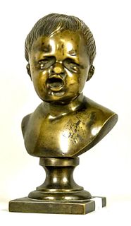 19th CENTURY BUST OF CRYING CHILD SCULPTURE