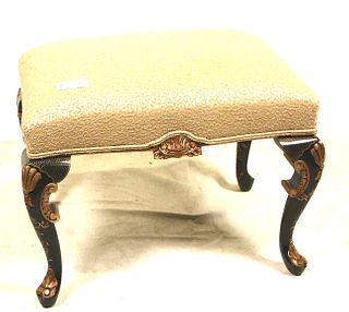 CHIPPENDALE STYLE GILT CARVED & PAINTED STOOL