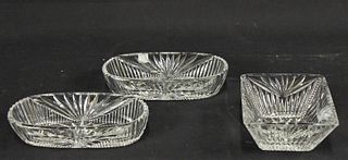 MIXED LOT OF THREE CUT CRYSTAL DISHES