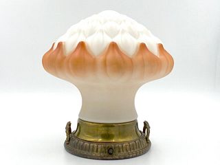 Molded Glass Novelty Lamp on Brass Base
