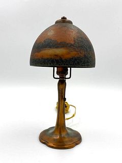 Handel Boudoir Lamp with Reverse Painted Shade
