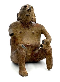 Jalisco Pre-Columbian Pottery Seated Figure