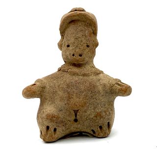 Pre Columbian Pottery Figural Rattle