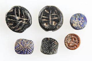 6 Ancient Bactrian Stone Seals