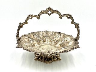 English Gothic Sterling Silver Cake Stand, Sheffield