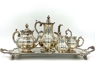 English Victorian Silver Tea Service, John Angell II