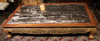 19th CENTURY CHINESE CARVED & GILDED COFFEE TABLE
