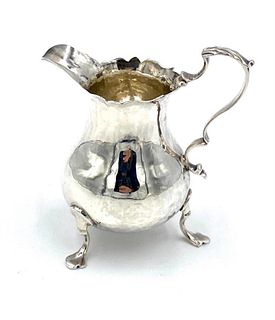 English Sterling Silver Footed Cream Jug, 18thc.