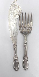 William Gale Jr. Coin Silver Fish Knife and Fork