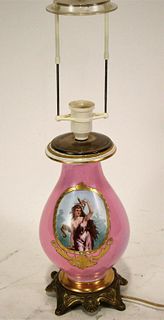 19th CENTURY PORCELAIN VASE NOW A LAMP