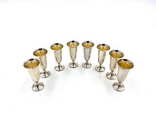 Eight Gorham Silver Cordial Cups