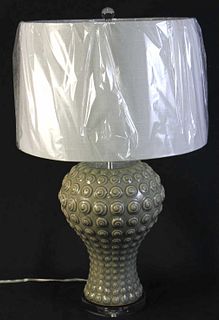CONTEMPORARY ASIAN CELEDON PORCELAIN LAMP