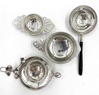 Lot of Sterling Silver Tea Strainers
