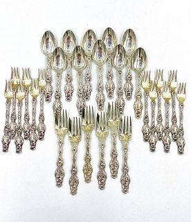 Lot of Whiting Lily Pattern Silver Flatware