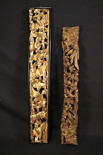 TWO 19th CENTURY CARVED & GILDED RELIEF PANELS