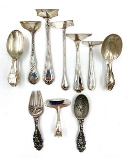 Lot of Sterling Silver Baby Pushers, Spoons and More