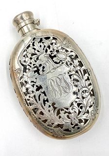 Gorham Sterling Silver Overlay Flask