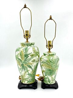Two Fern Pattern Table Lamps