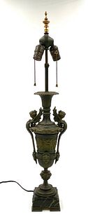 Neoclassical Style White Metal Table Lamp