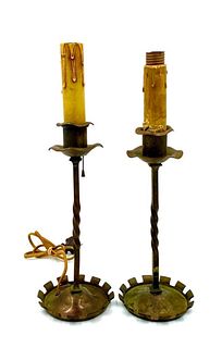 A Pair of Handel Arts and Crafts Lamps
