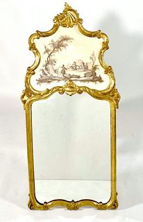 Italian Rococo Style Trumeau Mirror