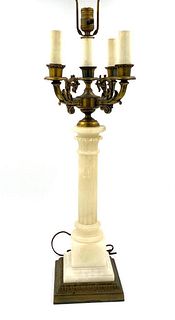 Alabaster Candelabra Table Lamp