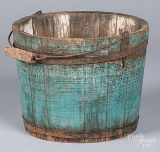 Blue painted bucket, 19th c.