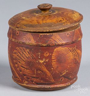 Pennsylvania turned and painted canister, 19th c.