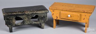Two painted stools, late 19th c.