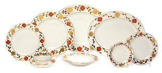 A Royal Crown Derby Porcelain Dinner Service, Width of largest 15 inches.