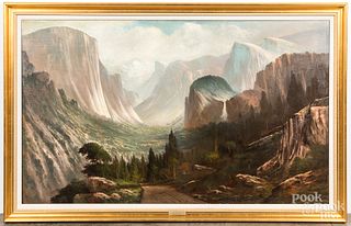 Oil on canvas view of Yosemite, early 20th c.