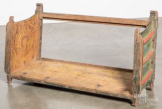 Painted wagon seat, 19th c.