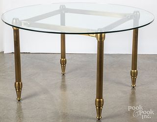 Modern brass glass top center table