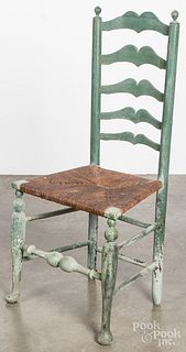 Painted ladderback side chair, 18th c.