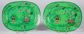 Pair of Staffordshire platters, 19th c.