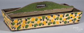 Painted pine tool carrier, 19th c.