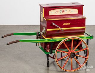 Faventia hurdy gurdy crank organ and wagon