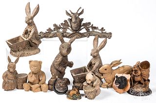 Group of Black Forest and related carved items