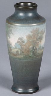 Rookwood art pottery scenic vellum vase