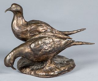 Cheryl Vandenberg bronze birds, 8" h.