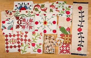 Group of quilt patches and panels, etc.