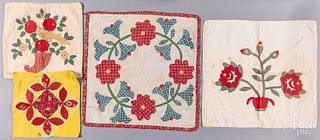 Four Pennsylvania pillow covers, 19th and 20th c.