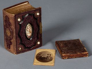 Victorian photo album, with CDV and tin types