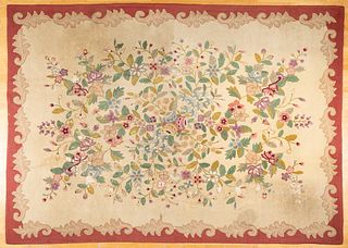 Chinese hooked rug, 12'5" x 9'.