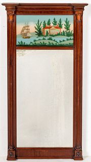 Federal mahogany mirror, 19th c.