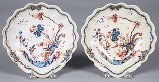 Pair of early Imari palette porcelain dishes