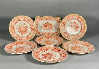 Group of Spode's Imperial Pattern Transfer Decorated