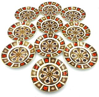 10 Royal Crown Derby Old Imari Bread & Butter Plates